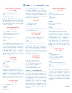 Microwave Recipes “JIFFY” MICROWAVE CORNBREAD[removed]Servings) 1 pkg. “JIFFY” Corn Muffin Mix 1 egg 1/3 cup + 2 Tbsp. milk