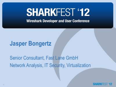 Jasper Bongertz Senior Consultant, Fast Lane GmbH Network Analysis, IT Security, Virtualization 1