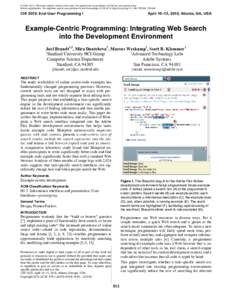 Example-Centric Programming: Integrating Web Search into the Development Environment