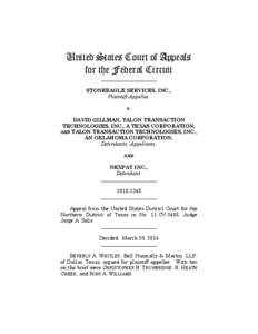 United States Court of Appeals for the Federal Circuit ______________________ STONEEAGLE SERVICES, INC., Plaintiff-Appellee,