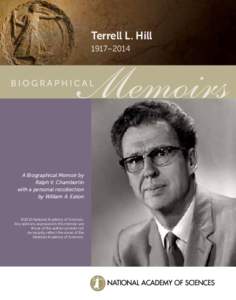 Terrell L. Hill 1917–2014 A Biographical Memoir by Ralph V. Chamberlin with a personal recollection