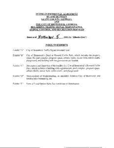 INTERGOVERNMENTAL AGREEMENT BY AND BETWEEN GLYNN COUNTY, GEORGIA, AND THE CITY OF BRUNSWICK, GEORGIA, REGARDING TRAFFIC SIGNAL MAINTENANCE,