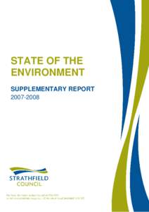 STATE OF THE ENVIRONMENT SUPPLEMENTARY REPORT[removed]  This State of the Environment Report was prepared in accordance with the Local Government Act