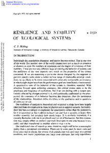Resilience and Stability of Ecological Systems