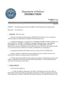 DoD Instruction[removed], March 12, 2014