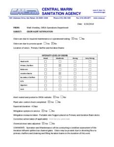 CENTRAL MARIN SANITATION AGENCY 1301 Andersen Drive, San Rafael, CA[removed]Phone[removed]