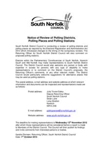 Microsoft Word - South Norfolk Notice of Review of Polling Districts (2) v2.doc