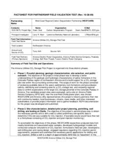 Microsoft Word - WESTCARB AZ Pilot FactSheet--BKi[removed]doc