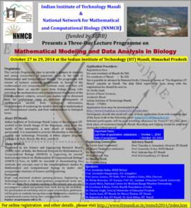 Indian Institute of Technology Mandi & National Network for Mathematical and Computational Biology (NNMCB)