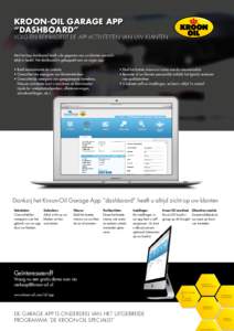 Kroon-Oil Garage App “dashboard”