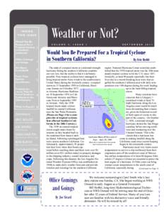 INSIDE THIS ISSUE Would You Be Prepared For a Tropical Cyclone 1 in Southern