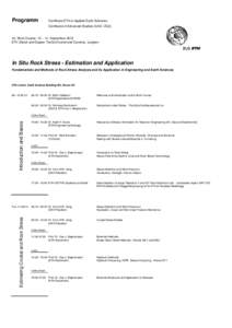 Programm  Certificate ETH in Applied Earth Sciences Certificate of Advanced Studies (CAS / ZLG[removed]Short Course, [removed]September 2012