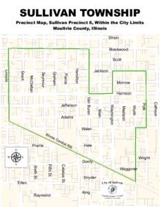 SULLIVAN TOWNSHIP  Precinct Map, Sullivan Precinct 6, Within the City Limits Moultrie County, Illinois Strain Blackwood