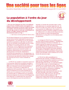 « Alors que nous changeons de siècle et de millénaire, jeunes et vieux, et tous les autres, sont appelés à se mobiliser pour façonner le nouveau visage d’un monde en évolution. Il est de notre devoir à tous, qu