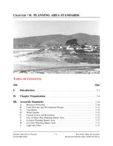CHAPTER 7 8: PLANNING AREA STANDARDS  TABLE OF CONTENTS Page  Title