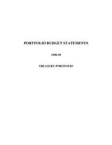 PORTFOLIO BUDGET STATEMENTS[removed]TREASURY PORTFOLIO   Commonwealth of Australia 1998