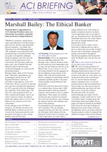 ACI BRIEFING  NEWS FROM THE FINANCIAL MARKETS ASSOCIATION
