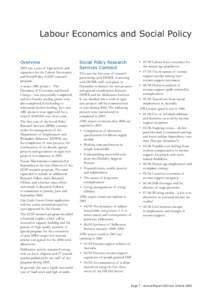 Labour Economics and Social Policy  Overview 2005 was a year of high activity and expansion for the Labour Economics and Social Policy (LESP) research