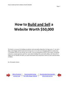How to Build and Sell a Website Worth $50,000 Page 1 How to Build and Sell a Website Worth $50,000