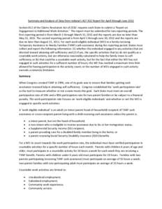 Summary and Analysis of Data from Indiana’s ACF 812 Report for April through June 2011  Section 812 of the Claims Resolution Act of 2010  requires each State to submit a ‘Report on  E