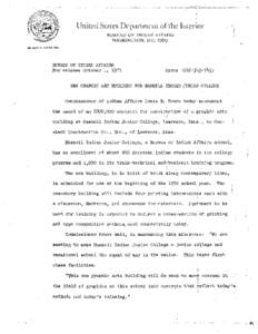 United States Departrnent of the Interior BUREAU OF INDIAN AFFAIRS WASHINGTON, D.C[removed]IN REPLY REFER TO:  BUREAU OF INDIAN AFFAIRS