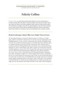 TH E 44TH SY MPOSIU M OF T HE AUST RALIAN ACAD EMY OF T HE HUMANIT I ES  Environmental Humanities: The Question of Nature · 14–15 November 2013 speaker details and abstracts  Felicity Collins