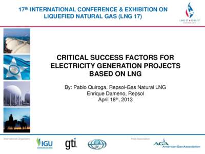 17th INTERNATIONAL CONFERENCE & EXHIBITION ON 17th INTERNATIONAL CONFERENCE & EXHIBITION LIQUEFIED NATURAL GAS (LNG 17) ON LIQUEFIED NATURAL GAS (LNG 17)  CRITICAL SUCCESS FACTORS FOR