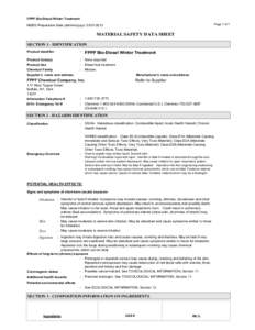 FPPF Bio-Diesel Winter Treatment Page 1 of 7 MSDS Preparation Date (dd/mm/yyyy): [removed]MATERIAL SAFETY DATA SHEET