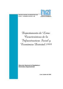 ENCUESTA NACIONAL DE INFRAESTRUCTURA INSTITUTO NACIONAL DE ESTADISTICA E INFORMATICA SOCIAL Y ECONOMICA DISTRITAL 1999