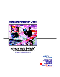 Hardware Installation Guide  TM Alteon Web SwitchMbps Web Switches
