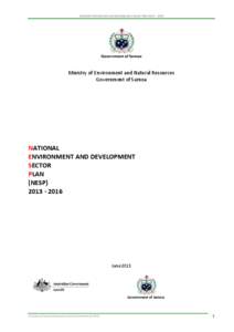 National Environment and Development Sector Plan[removed]Government of Samoa Ministry of Environment and Natural Resources Government of Samoa