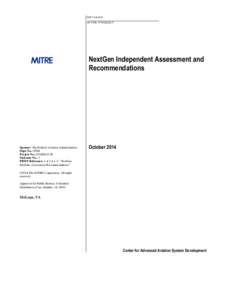 NextGen Independent Assessment and Recommendations