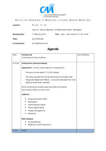 Aviation Community Medical Liaison Group Meeting - Agenda Feb 2015