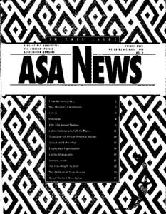 A QUARTERlY NEWSlETTER  FOR AFRICAN STUDIES ASSOCIATION MEMIERS  VOLUME XXIII