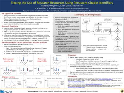 Tracing the Use of Research Resources Using Persistent Citable Identifiers Matthew 1 Mayernik ,