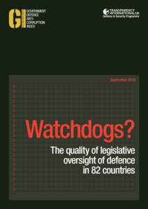 September[removed]Watchdogs? The quality of legislative oversight of defence in 82 countries