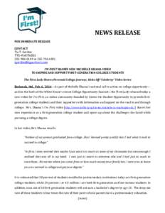 NEWS RELEASE FOR IMMEDIATE RELEASE CONTACT Tia T. Gordon TTG+PARTNERSor