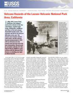 USGS U.S. GEOLOGICAL SURVEY—REDUCING THE RISK FROM VOLCANO HAZARDS Volcano Hazards of the Lassen Volcanic National Park Area, California