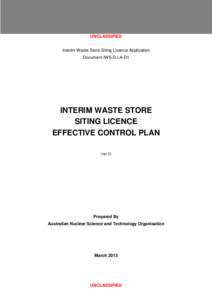 Microsoft Word - IWS-S-LA-D1 Interim Waste Store - Siting Effective Control Plan_Final.doc