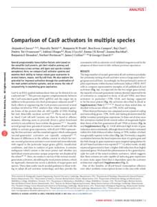 Analysis  Comparison of Cas9 activators in multiple species © 2016 Nature America, Inc. All rights reserved.