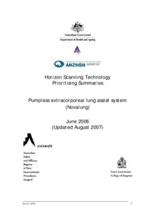 HORIZON SCANNING TECHNOLOGY PRIORITISING SUMMARY