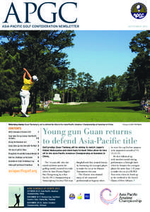 APGC  ASIA-PACIFIC GOLF CONFEDERATION NEWSLETTER SEPTEMBER 2013