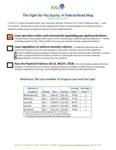   The Fight for Pay Equity: A Federal Road Map    Updated September 2015