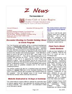 Z News The Newsletter of Volume 5 ● Issue 4  December 2013/January 2014