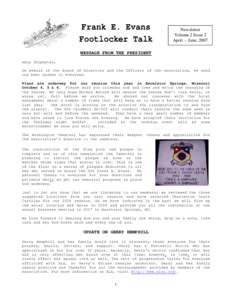 Frank E. Evans Footlocker Talk Newsletter Volume 2 Issue 2 April. – June. 2007
