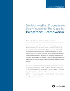 1  InvestmentResearch Decision-making Processes in Equity Investing: The Case for