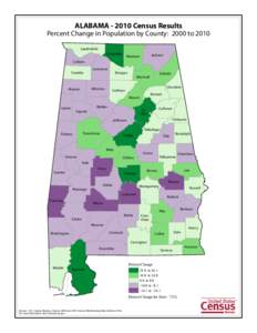 ALABAMA[removed]Census Results Percent Change in Population by County: 2000 to 2010 Lauderdale Limestone  Jackson