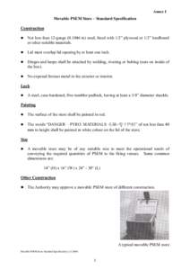 Annex I  Movable PSEM Store – Standard Specification Construction 