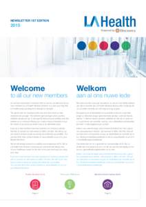 NEWSLETTER 1ST EDITIONWelcome