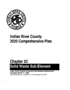 Indian River County 2020 Comprehensive Plan Chapter 3 Infrastructure Element - Solid Waste Sub-Element